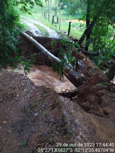 Prefeitura De Virmond registra inÃºmeros pontos crÃ­ticos, causados pelas chuvas